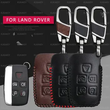 Kožené Auto Klíč Kryt s Přívěšek na klíče Pro Land Rover Freelander 2 3 Range Rover A8 A9 Discovery 2 Auto Interiérové Doplňky