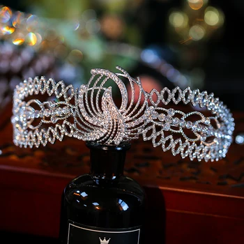 Krásné Elegantní Retro crystal Crown Svatební Čelenka Svatební vlasy Příslušenství