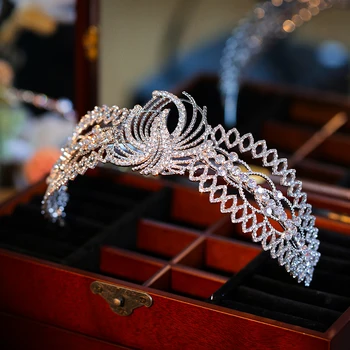 Krásné Elegantní Retro crystal Crown Svatební Čelenka Svatební vlasy Příslušenství