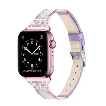 Kůže a keramiky popruh pro Apple watch band 44mm 40mm iwatch 42mm 38mm Diamond náramek watchband pro Apple watch 6/5/4/3/2/1