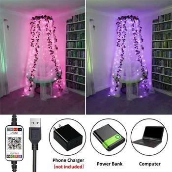 LED String Světla, Vánoční Strom Dekorace Světla App Dálkové Ovládání String Světla Vánoční Věnec Světla bytové Dekorace