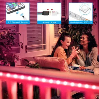 LED Strip Světlo ,RGB 5050/SMD2835, Pružné Pásky, DIY Led Světlo Strip RGB Pásky Dioda DC 12V Telefon app bluetooth