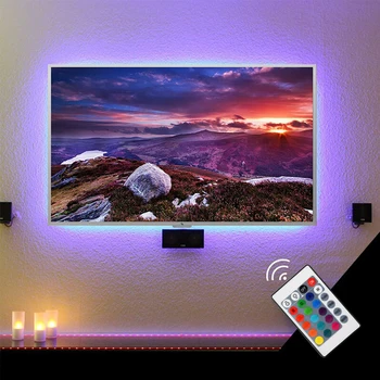 LEDGLE LED Strip Světlo Flexibilní TV Podsvícení Univerzální USB Podsvícení Kit 16 Barev Posteli Párty Lampy RGB Led Noční Lampa Pásy Horké