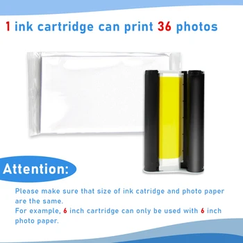 Labelwell 6 Ink 216 Listů Papíru pro Canon Selphy Compact Photo Printer CP1200 CP1300 CP910 CP900 KP 108IN KP-palců, 36 palců Kazety