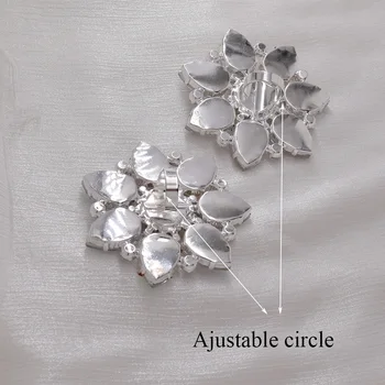 Lesklé Velká velikost 7,5 cm ženy krystal prsteny pro svatební šperky stříbrné základny kamínky skleněné strass příslušenství pro svatební