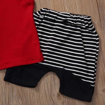Letní Baby Boy tričko bez Rukávů Vesta s Kapucí Top + Pruhované Kalhoty 2ks Oblečení Batole s Kapucí Oblečení