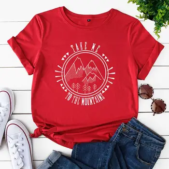 Letní Nové Bavlněné Topy Grafické t košile Dámské Harajuku Oblečení T shirt Topy Pro Ženy Košile Vrchol Hory Tisk Krátký Ruk