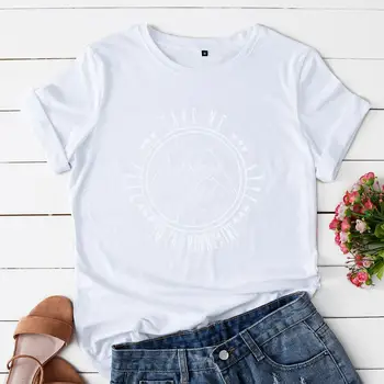 Letní Nové Bavlněné Topy Grafické t košile Dámské Harajuku Oblečení T shirt Topy Pro Ženy Košile Vrchol Hory Tisk Krátký Ruk
