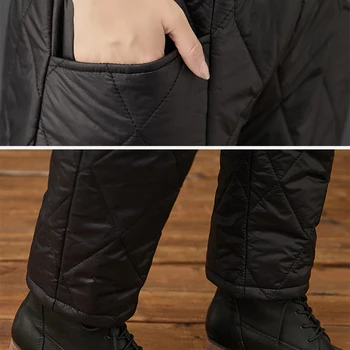 Ležérní Světlo dolů kalhoty dámské Černé Elastické vysokým pasem kalhoty Zimní teplé módní volné Harlan bavlněné kalhoty žena FC154