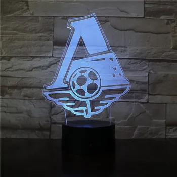 Lokomotiv Moskva Fotbalový Klub 3D LED Noční Světlo pro Office Home Pokoj Dekorace Dítě Chlapci Dětské Noční světlo Stolní Lampa Dárek