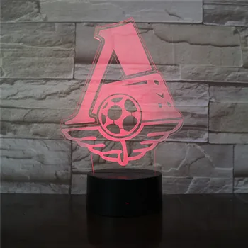 Lokomotiv Moskva Fotbalový Klub 3D LED Noční Světlo pro Office Home Pokoj Dekorace Dítě Chlapci Dětské Noční světlo Stolní Lampa Dárek