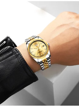 Luxusní CHENXI Zlaté Hodinky Muži Vodotěsné Quartz Nerezové Oceli Muži Náramkové hodinky Módní Obchodní Hodinky Muže reloj hombre 2020