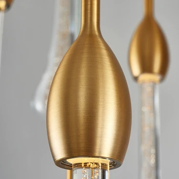 Luxusní moderní křišťálový lustr pro schodiště velké zlaté drop design led lampa cristal dlouho villa lobby závěsné svítidlo