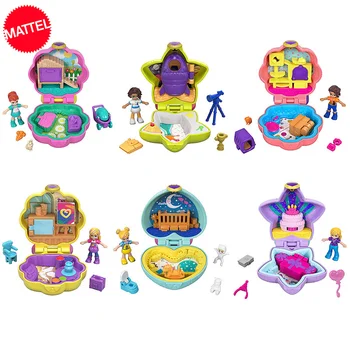 MATTEL Původní Polly Pocket World Mini Poklad Panenku Dům, Dívka, Princezna Doplňky, Hudební Panenky Krabici Děti, Hračky, Juguetes