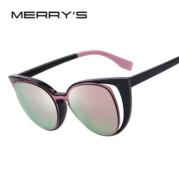 MERRYS Módní Cat Eye sluneční Brýle, Ženy Značky Značkové Retro Piercing Ženské Sluneční Brýle oculos de sol feminino UV400