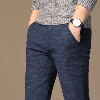 MRMT 2021 Značky Pánské Jarní A Letní Ležérní Kalhoty Muži Pruhované Micro Elastické Rovné Kalhoty