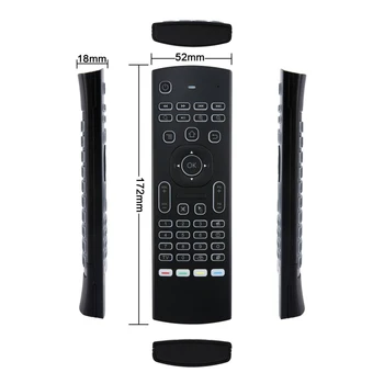 MX3 Podsvícený Air Myš 2.4 G RF IR Inteligentní Hlasové Dálkové Ovládání Air Mouse klávesnice pro X96 mini KM9 A95X H96 MAX Android TV Box