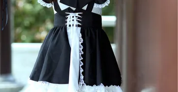 Maid Šaty Cosplay klíčení den animace světa kavárně Cafe šaty, dlouhé šaty, bílé a černé Maid Šaty masculin kostým