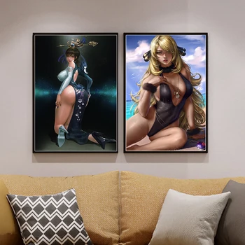 Malířské plátno umění zdi Anime HRA Obrázek Plakáty Sexy královna Plavky dívka Hoom Výzdoba Salónu, Ložnice obrázek