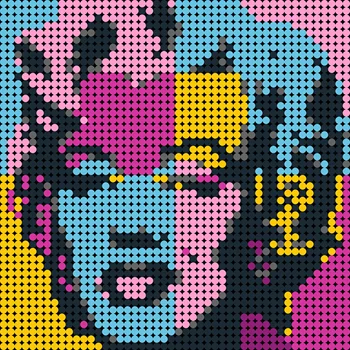 Marilyn Monroeed Pixel Mozaika Umění(48X48) MOC Kreativní Umění Stavební Kameny Malované Pozadí, Dekorace, Diy Hračky Cihly Dárek Dítě