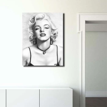 Marylins Monroes Portrét Malířské Plátno Tisk Ložnice Home Dekor Moderní Umění Zdi Olej Plakát, Obraz, Rámec HD