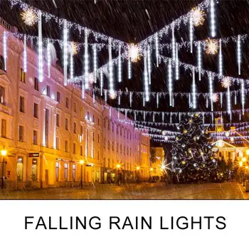 Meteor Sprcha Déšť, LED String Světlo 30 Cm 8 Víla Trubice Lampy Venkovní Zahrady, Vánoční Strom, Věnec, Výzdobu Domova Party Ornament