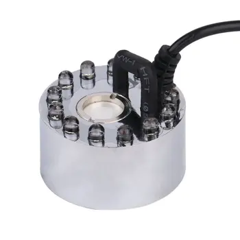 Mist Maker 12 LED Barevné Světlo Ultrazvukový Mist Maker Fogger Očistit Vodní Fontána, Rybník, Krytý Venkovní 1A/24V ABS Snadné