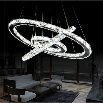 Moderní LED Crystal Ring Lustr, Osvětlení, Lustry, Stropní Lesk, Závěsné svítidlo Svítidlo Lustry Světlo