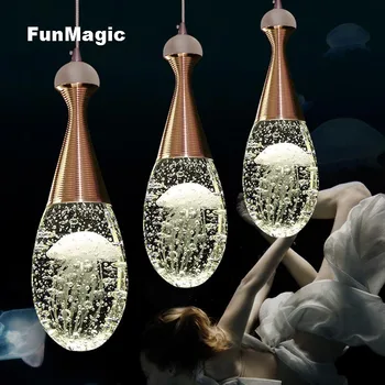 Moderní Medúzy Parfémy Láhev Bubble Crystal Přívěsek Světla Restaurace LED Osvětlení Jídelny Závěsné Svítidlo Svítidla Stropní