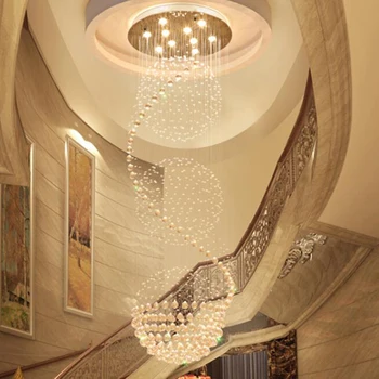 Moderní Spirála LED Obývací Pokoj Vitríny Křišťálový Lustr, Osvětlení, Svítidlo Interiérové Svítidlo pro Schodiště, Žebřík, Ložnice, Hotelový Pokoj