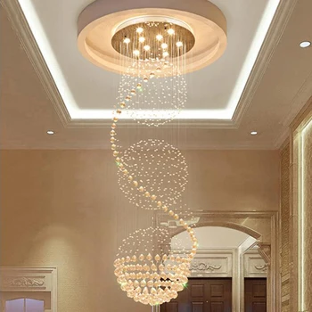 Moderní Spirála LED Obývací Pokoj Vitríny Křišťálový Lustr, Osvětlení, Svítidlo Interiérové Svítidlo pro Schodiště, Žebřík, Ložnice, Hotelový Pokoj