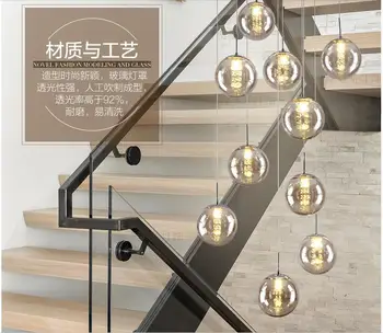 Moderní skleněná kulička lustr schodiště lampa obývací pokoj s manželskou postelí lampa LED g4 svítidlo led lampa Schodiště lustr Vnitřní led