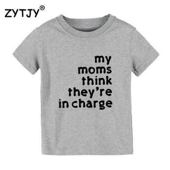 Moje máma si myslí, Že Jsou Na Starosti Děti tričko Boy Girl t shirt Pro Děti, Batole Oblečení Vtipné Tumblr Top Tees Drop Loď CZ-17