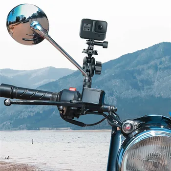 Motocykl Zadní Zrcadlo Šroub Upevnění Držáku pro Gopro 8 7 6 5 Akční Sportovní Kamera 360 Stupňů Otočení Telefonu Držák Stojan