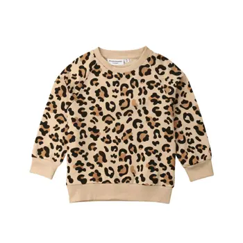 Módní Baby Dívky Chlapci Leopard Mikiny Zimní Podzim Dlouhý Rukáv Topy T-Shirt Oblečení Batole Bavlněná Mikina Děti