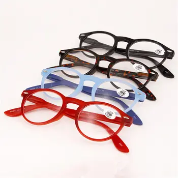 Módní Kulaté Brýle Rám Ženy Retro Červená Modrá Černá Čtení Brýle Muži Vintage Ultralehké Brýle s Dioptrie +1.5