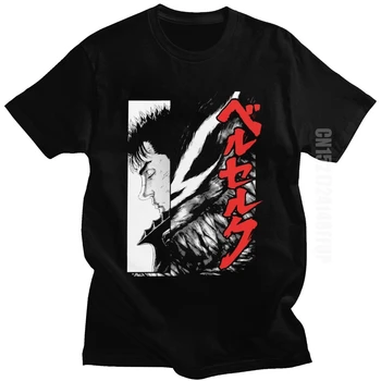 Módní Pánské Anime Aku Zběsilý T-Shirt Man Bavlna Tričko Manga Odvahu Tričko Gatsu Griffith Tee Topy Loose Fit Oblečení Tisknout