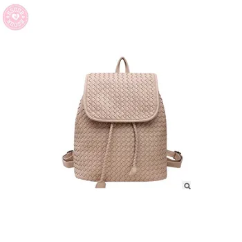 Módní dámské tkané vzor kožený batoh kintting backbag preppy styl školní batohy bolsas mochilas femininas