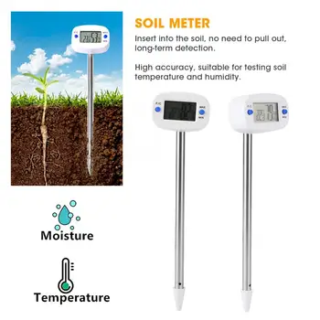 Měřič vlhkosti Mini Elektronické Půdy Teplota Vlhkost Teplota Vlhkost Metr Tester pro Zahradní Rostliny Půdy Tester