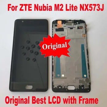 Nejlepší Pracovní Originální LCD Display Touch Screen Digitizér Montáž + rámeček Pro ZTE Nubia M2 Lite / M2 Mládež NX573J Sklo, Senzor