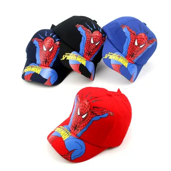 Nejlepší prodejce Nových Bavlny Tisku kreslený spiderman Chlapci a Dívky Děti baseball cap kreslený spider-man all-in-one cap