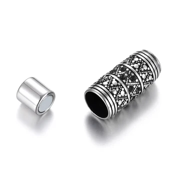 Nerezová Ocel Magnetické Uzavírání Trubice s Dot Otvor 8mm Kožený Kabel Spony Magnet Spony Náramek Uzavření pro DIY Výrobu Šperků