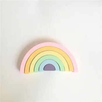 Nordic Dřevěné Rainbow Stavební Bloky pro Dítě Pokoj Dekorace Ozdoby Dřevěné Vzdělávací Hračky Fotografie Rekvizity, Dárky