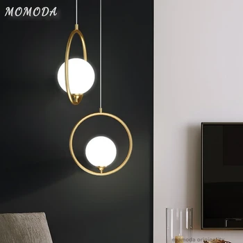 Nordic Led Přívěsek Lampy Kreativní Moderní Vedle Mosazné Závěsné Osvětlení pro Ložnice, Restaurace Momoda Vnitřní Osvětlení Visí Doma