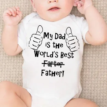 Novorozence Oblečení Nejlepší Táta, Otec, Tisk Bavlny Romper Dupačky Sunsuit Oblečení Dítě Chlapci Dívky Letní Šaty Kostým 0-24M