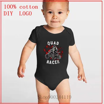 Novorozence v Létě Quad Racer ATV Offroad bílé Obleky baby Kojenecké Batole, Dítě Chlapci Dívky Bavlna Romper Kombinéza Oblečení Oblečení