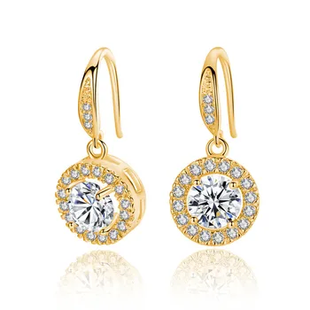 Nové Příjezdu Kolo AAA Zirkon Náušnice Módní Mikro Vložka Zirkon Crystal Šperky pro Ženy Drahokamu Svatební Brinco Femme E230