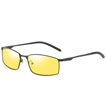 Nové Příjezdu Muži Žluté/Modré Obdélníkové Čočky Uvnitř Půl Rám Cool Sluneční Brýle Vysoce Kvalitní Sluneční Brýle