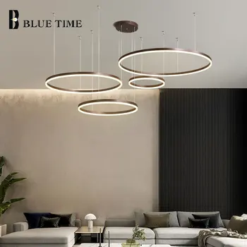 Nové Příjezdy LED Lustry Pro Obývací Pokoj Jídelna Salonu Závěsné Svítidlo Kruh Kroužky Stropní Lustr Světlo, Osvětlení Domácnosti