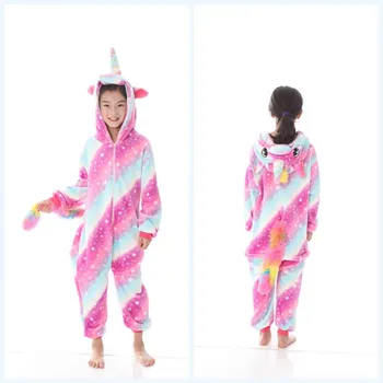 Nový 39 Oblek Pyžama Stitch Unicorn Děti Spící Zvíře pro dívky Děti Pyžama Karikatura Kigurumis chlapec Cosplay Unicorn Pyžama